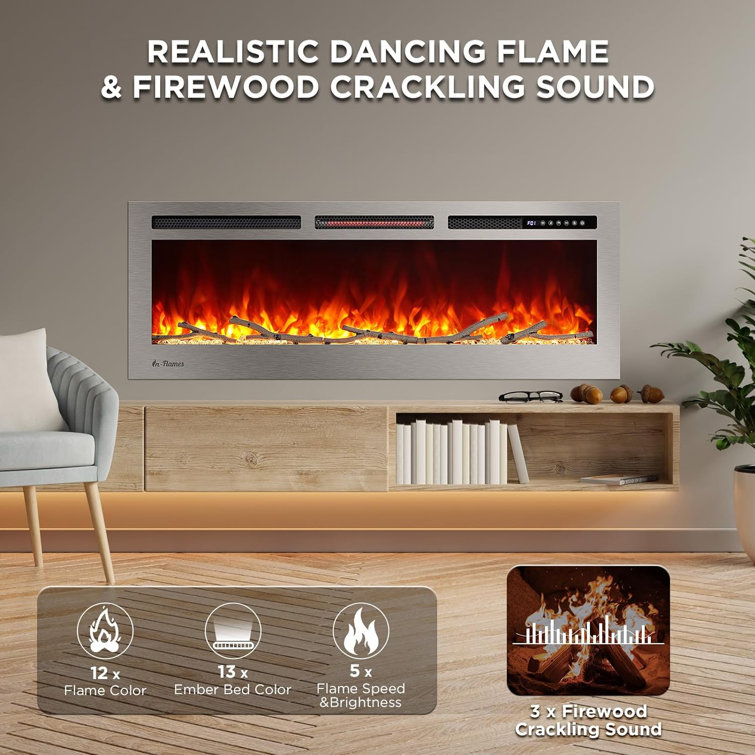 Symple Stuff Ballarat Infrared Electric Fireplace with Sound Crackling